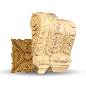 French Acanthus Wood Elements by Brown Wood French Acanthus Wood Elements by Brown Wood