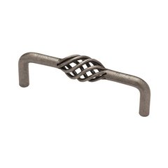 Forged Iron 3-3/4 Inch Center to Center Antique Pewter Cabinet Pull Forged Iron 3-3/4 Inch Center to Center Antique Pewter Cabinet Pull
