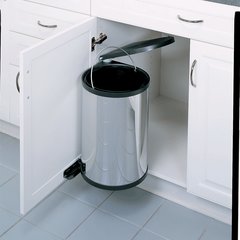 Single Trash Pullout 15 Litre-Stainless Steel Single Trash Pullout 15 Litre-Stainless Steel