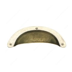 Povera 3-3/4 Inch Length Burnished Brass Cabinet Cup Pull Povera 3-3/4 Inch Length Burnished Brass Cabinet Cup Pull