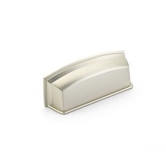 Menlo Park 3-1/2 Inch Center to Center Satin Nickel Cabinet Cup Pull Menlo Park 3-1/2 Inch Center to Center Satin Nickel Cabinet Cup Pull