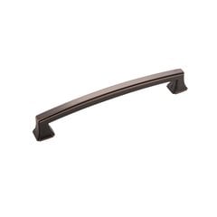 Bridges Pull 6-5/16 inch Center to Center Oil Rubbed Bronze Highlighted Bridges Pull 6-5/16 inch Center to Center Oil Rubbed Bronze Highlighted