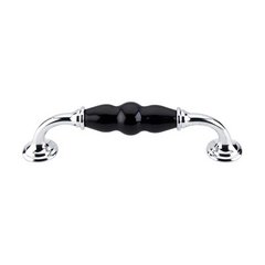 Chateau 5-1/16 Inch Center to Center Polished Chrome/Black Cabinet Pull Chateau 5-1/16 Inch Center to Center Polished Chrome/Black Cabinet Pull