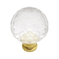 Crystal Palace 1-3/16 Inch Diameter Crystal Acrylic/Polished Brass Cabinet Knob Crystal Palace 1-3/16 Inch Diameter Crystal Acrylic/Polished Brass Cabinet Knob