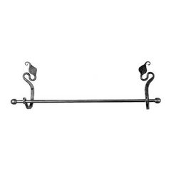 Leaf Towel Bar 19-1/2 inch Long Black Iron Leaf Towel Bar 19-1/2 inch Long Black Iron