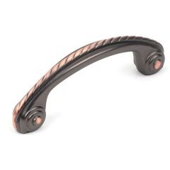 BCE 3 Inch cc Zinc Die Cast Pull - Oil Rubbed Bronze Highlighted BCE 3 Inch cc Zinc Die Cast Pull - Oil Rubbed Bronze Highlighted