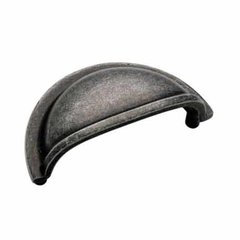 Solid Brass 3 Inch Center to Center Wrought Iron Dark Cabinet Cup Pull Solid Brass 3 Inch Center to Center Wrought Iron Dark Cabinet Cup Pull