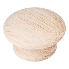 Tempo Cabinet Knob 1-1/2" Dia Unfinished Oak Wood Tempo Cabinet Knob 1-1/2" Dia Unfinished Oak Wood