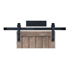 Basic Barn Door Rolling Hardware & 6' Track Smooth Iron Basic Barn Door Rolling Hardware & 6' Track Smooth Iron