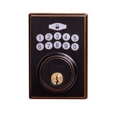 Contemporary Electronic Keypad Deadbolt Grade 3 Aged Bronze Contemporary Electronic Keypad Deadbolt Grade 3 Aged Bronze