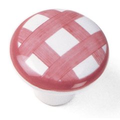 Sorrento 1-1/2 Inch Diameter Tattersall's Red Cabinet Knob Sorrento 1-1/2 Inch Diameter Tattersall's Red Cabinet Knob