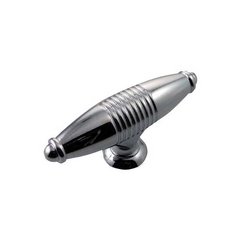 Striped 2-5/8 Inch Diameter Polished Chrome Cabinet Knob Striped 2-5/8 Inch Diameter Polished Chrome Cabinet Knob