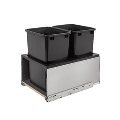 Legrabox Double Trash Pullout 35 Quart Stainless/Black Legrabox Double Trash Pullout 35 Quart Stainless/Black