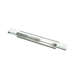 Clear 5-1/16 Inch Center to Center Brushed Nickel,,Clear Cabinet Pull Clear 5-1/16 Inch Center to Center Brushed Nickel,,Clear Cabinet Pull