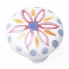 Sorrento Porcelain Knob 1-1/2 inch Diameter Hand Painted Sorrento Porcelain Knob 1-1/2 inch Diameter Hand Painted