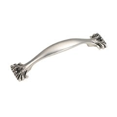Ithica 3-3/4 Inch Center to Center Satin Antique Silver Cabinet Pull Ithica 3-3/4 Inch Center to Center Satin Antique Silver Cabinet Pull