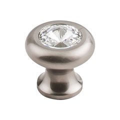 Serene 1-3/16 Inch Diameter Clear/Brushed Satin Nickel Cabinet Knob Serene 1-3/16 Inch Diameter Clear/Brushed Satin Nickel Cabinet Knob