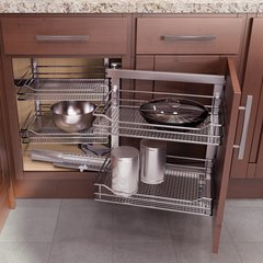 Right Hand Wari Corner Blind Corner System 39.38 inch W Chrome Right Hand Wari Corner Blind Corner System 39.38 inch W Chrome