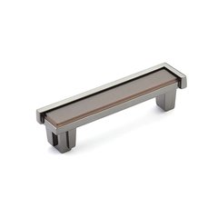 Tallmadge Pull 4 inch Center to Center Black Nickel/Light Bronze Glass Tallmadge Pull 4 inch Center to Center Black Nickel/Light Bronze Glass