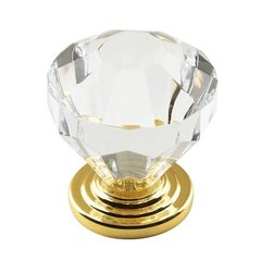 Traditional Classics 1-1/4 Inch Diameter Acrylic/Burnished Brass Cabinet Knob Traditional Classics 1-1/4 Inch Diameter Acrylic/Burnished Brass Cabinet Knob