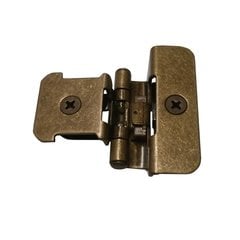Double Demountable 1/4" Overlay Hinge Burnished Brass- Pair Double Demountable 1/4" Overlay Hinge Burnished Brass- Pair