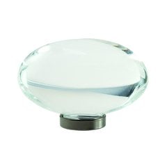 Glacio Knob 1-3/4" Dia Clear Crystal/Gunmetal Glacio Knob 1-3/4" Dia Clear Crystal/Gunmetal