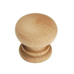 Natural Woodcraft Knob 1-1/4" Dia Unfinished Wood Natural Woodcraft Knob 1-1/4" Dia Unfinished Wood