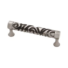 Circles & Scrolls 3-3/4 Inch Center to Center Brushed Satin Pewter Cabinet Pull Circles & Scrolls 3-3/4 Inch Center to Center Brushed Satin Pewter Cabinet Pull