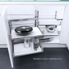 Wari Corner Left Hand Blind Corner Frame 35.50 inch Chrome Wari Corner Left Hand Blind Corner Frame 35.50 inch Chrome