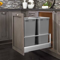 Double Trash Pullout 50 Quart-Silver Double Trash Pullout 50 Quart-Silver