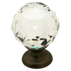 Fire 1-1/8 Inch Diameter Clear Crystal/Bronze Cabinet Knob Fire 1-1/8 Inch Diameter Clear Crystal/Bronze Cabinet Knob