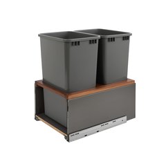 Legrabox Double Trash Pullout 50 Quart Stainless/Black Legrabox Double Trash Pullout 50 Quart Stainless/Black
