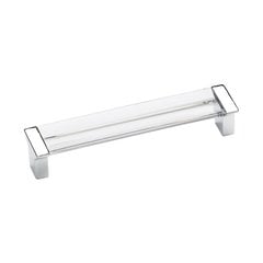 Positano 5-1/16 Inch Center to Center Chrome/Clear Cabinet Pull Positano 5-1/16 Inch Center to Center Chrome/Clear Cabinet Pull