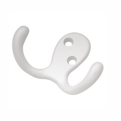 Double Utility Coat Hook White Double Utility Coat Hook White