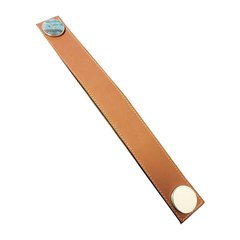 Garage 13-7/8 Inch Center to Center Brown Leather/Polished Chrome Cabinet Pull Garage 13-7/8 Inch Center to Center Brown Leather/Polished Chrome Cabinet Pull