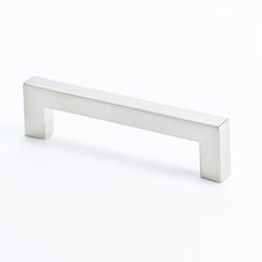 Square 3-3/4 Inch Center to Center Brushed Nickel Cabinet Pull Square 3-3/4 Inch Center to Center Brushed Nickel Cabinet Pull