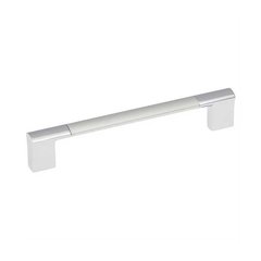 Dew 5-1/16 Inch Center to Center Chrome & Satin Pearl Cabinet Pull Dew 5-1/16 Inch Center to Center Chrome & Satin Pearl Cabinet Pull