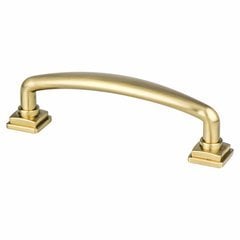 Tailored Traditional Pull 3-3/4 inch Center to Center Modern Brushed Gold Tailored Traditional Pull 3-3/4 inch Center to Center Modern Brushed Gold
