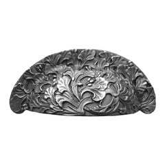 Floral 3 Inch Center to Center Antique Pewter Cabinet Cup Pull Floral 3 Inch Center to Center Antique Pewter Cabinet Cup Pull