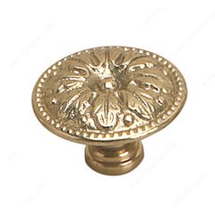 Louis XV 1-1/4 Inch Diameter Brass Cabinet Knob Louis XV 1-1/4 Inch Diameter Brass Cabinet Knob