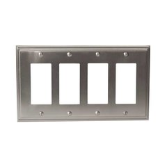 Mulholland Four Rocker Wall Plate Satin Nickel Mulholland Four Rocker Wall Plate Satin Nickel