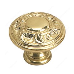 Louis XV 1-3/8 Inch Diameter Brass Cabinet Knob Louis XV 1-3/8 Inch Diameter Brass Cabinet Knob