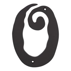 Large Scroll House Number Zero Matte Black Large Scroll House Number Zero Matte Black