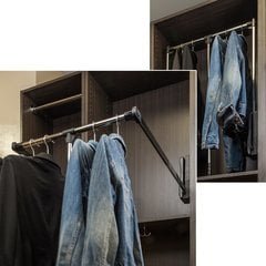 25-1/2 - 35 Inch Expanding Wardrobe Lift - Chrome and Black 25-1/2 - 35 Inch Expanding Wardrobe Lift - Chrome and Black