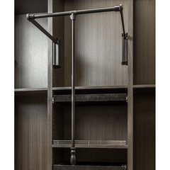 33 - 48 Inch Soft Close Expanding Wardrobe Lift - Black Powder Coat 33 - 48 Inch Soft Close Expanding Wardrobe Lift - Black Powder Coat