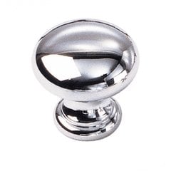 Solid Brass 1-1/16 Inch Diameter Polished Chrome Cabinet Knob Solid Brass 1-1/16 Inch Diameter Polished Chrome Cabinet Knob