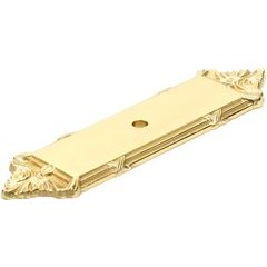 Georgian 3-3/4 Inch Center to Center Polished Brass Back-plate Georgian 3-3/4 Inch Center to Center Polished Brass Back-plate