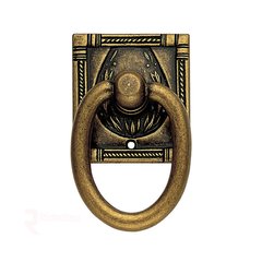 Art Deco 2-3/16 Inch Diameter Floral Brass Cabinet Ring Pull Art Deco 2-3/16 Inch Diameter Floral Brass Cabinet Ring Pull