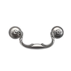Manor House 3-1/2 Inch Center to Center Silver Stone Cabinet Bail Pull Manor House 3-1/2 Inch Center to Center Silver Stone Cabinet Bail Pull
