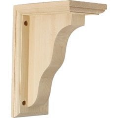 Hamilton 3.5"W x 7"D x 9"H Countertop Bracket - Rubberwood Hamilton 3.5"W x 7"D x 9"H Countertop Bracket - Rubberwood